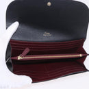 CARTIER Long Wallet Leather Black Gold Auth 186137V-8