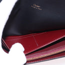 CARTIER Long Wallet Leather Black Gold Auth 186137V-20