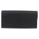 CARTIER Long Wallet Leather Black Gold Auth 186137V-13