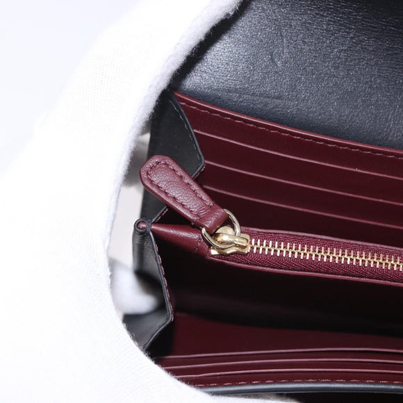 CARTIER Long Wallet Leather Black Gold Auth 186137V