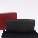 CARTIER Long Wallet Leather Black Gold Auth 186137V-12