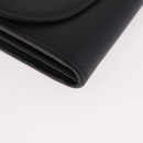 CARTIER Long Wallet Leather Black Gold Auth 186137V-7