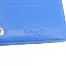 Christian Dior Canage Long Wallet Lamb Skin Blue Silver Auth 186139M-17