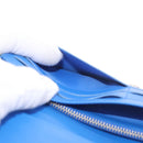 Christian Dior Canage Long Wallet Lamb Skin Blue Silver Auth 186139M-21