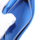 Christian Dior Canage Long Wallet Lamb Skin Blue Silver Auth 186139M-10