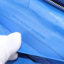 Christian Dior Canage Long Wallet Lamb Skin Blue Silver Auth 186139M-11