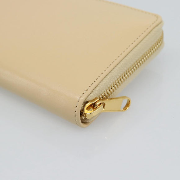 GUCCI Horsebit Long Wallet Leather Beige Gold 621889 Auth 186140M