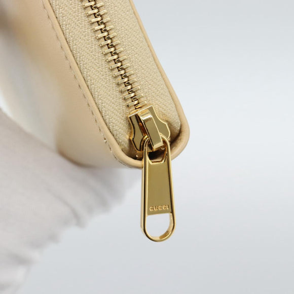 GUCCI Horsebit Long Wallet Leather Beige Gold 621889 Auth 186140M