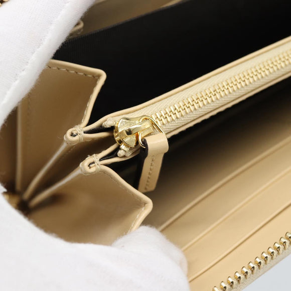 GUCCI Horsebit Long Wallet Leather Beige Gold 621889 Auth 186140M