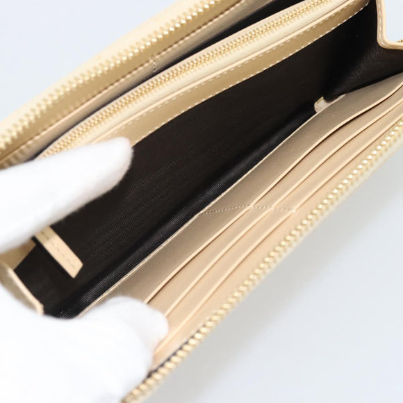 GUCCI Horsebit Long Wallet Leather Beige Gold 621889 Auth 186140M