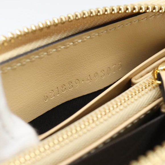 GUCCI Horsebit Long Wallet Leather Beige Gold 621889 Auth 186140M