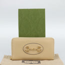 GUCCI Horsebit Long Wallet Leather Beige Gold 621889 Auth 186140M-21