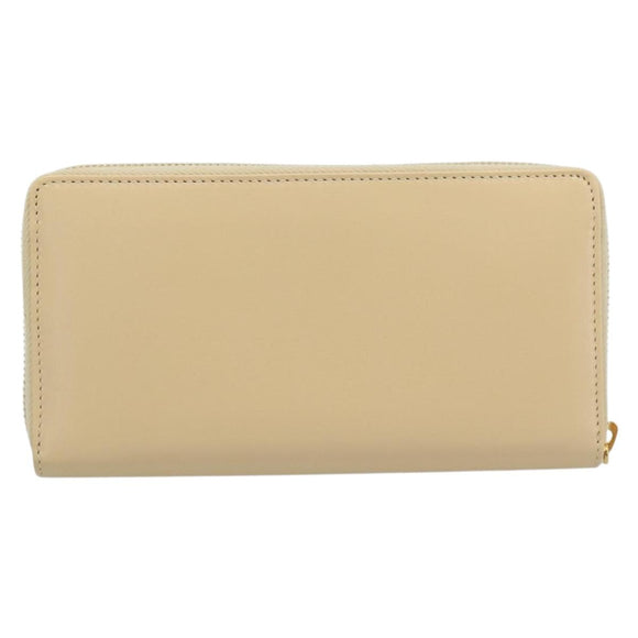 GUCCI Horsebit Long Wallet Leather Beige Gold 621889 Auth 186140M
