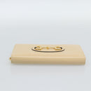GUCCI Horsebit Long Wallet Leather Beige Gold 621889 Auth 186140M-7