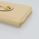 GUCCI Horsebit Long Wallet Leather Beige Gold 621889 Auth 186140M-8