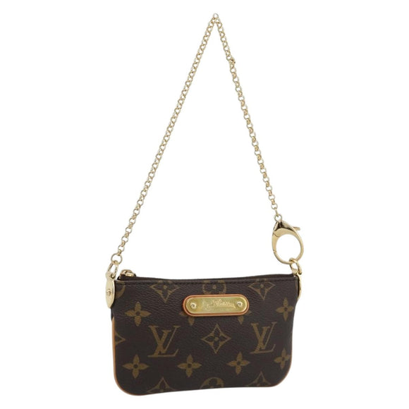LOUIS VUITTON Monogram Chain Pochette Mila MM Etui M60094 LV Auth 186142V