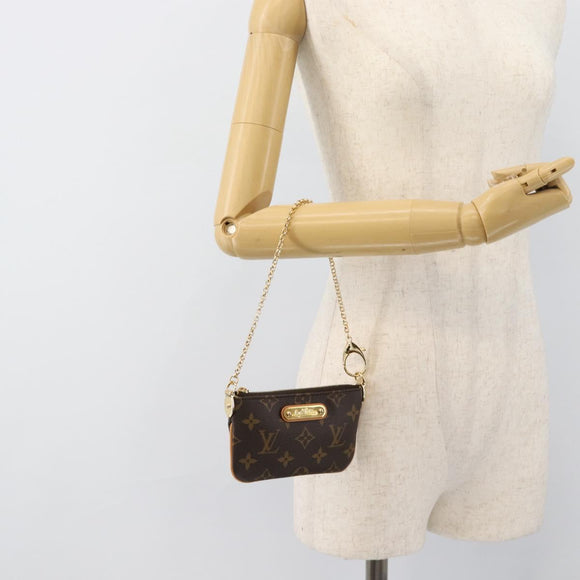 LOUIS VUITTON Monogram Chain Pochette Mila MM Etui M60094 LV Auth 186142V