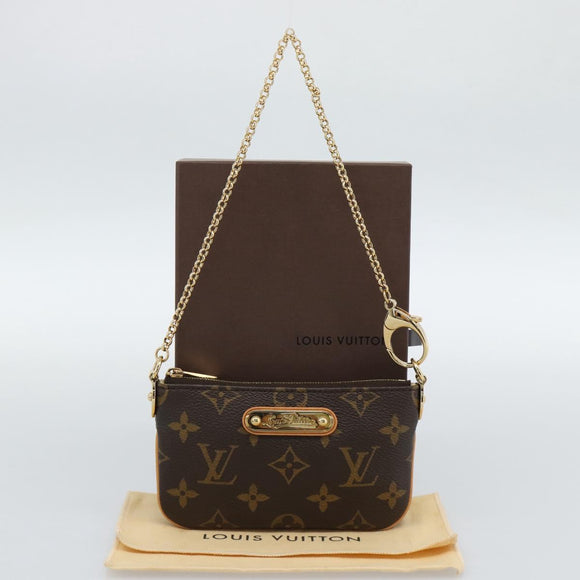 LOUIS VUITTON Monogram Chain Pochette Mila MM Etui M60094 LV Auth 186142V