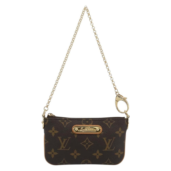 LOUIS VUITTON Monogram Chain Pochette Mila MM Etui M60094 LV Auth 186142V