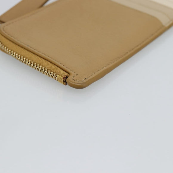 LOEWE Puzzle Anagram Coin Purse Leather Beige Auth 186146M