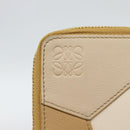 LOEWE Puzzle Anagram Coin Purse Leather Beige Auth 186146M-18
