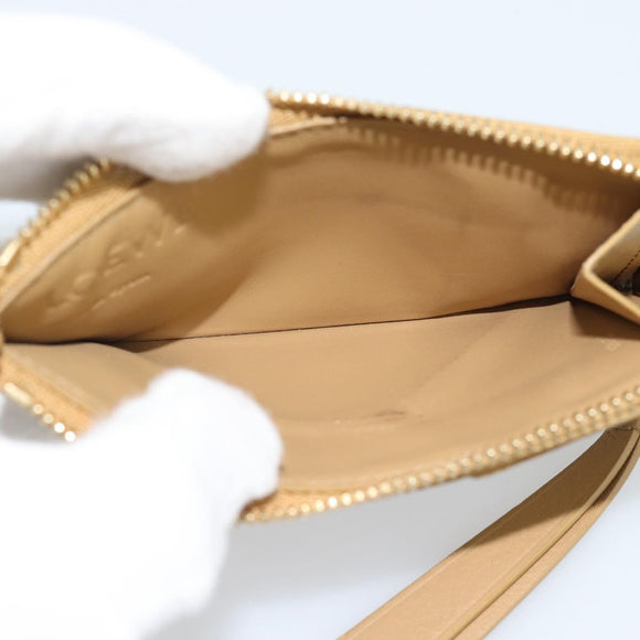 LOEWE Puzzle Anagram Coin Purse Leather Beige Auth 186146M