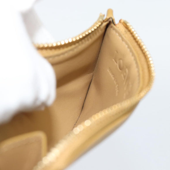 LOEWE Puzzle Anagram Coin Purse Leather Beige Auth 186146M