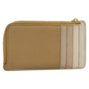 LOEWE Puzzle Anagram Coin Purse Leather Beige Auth 186146M-2