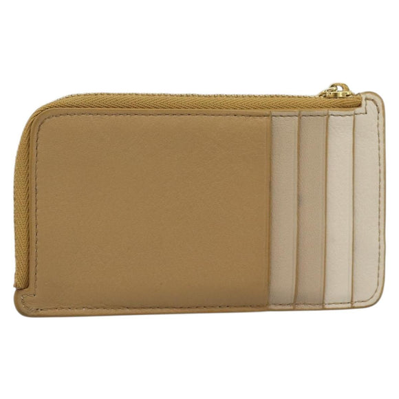 LOEWE Puzzle Anagram Coin Purse Leather Beige Auth 186146M