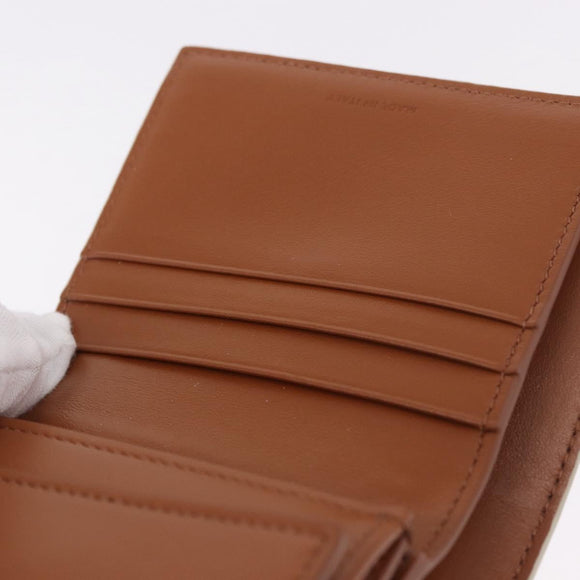 CELINE Triomphe 3 Fold Wallet PVC Beige Gold Auth 186147M
