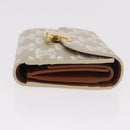 CELINE Triomphe 3 Fold Wallet PVC Beige Gold Auth 186147M-3