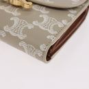CELINE Triomphe 3 Fold Wallet PVC Beige Gold Auth 186147M-14