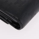 CELINE Triomphe 3-vouwportemonnee Leer Zwart Goud Auth 186148M-15