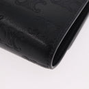 CELINE Triomphe 3-vouwportemonnee Leer Zwart Goud Auth 186148M-16