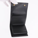 CELINE Triomphe 3-vouwportemonnee Leer Zwart Goud Auth 186148M-8