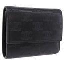 CELINE Triomphe 3-vouwportemonnee Leer Zwart Goud Auth 186148M-1