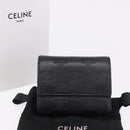 CELINE Triomphe 3-vouwportemonnee Leer Zwart Goud Auth 186148M-12