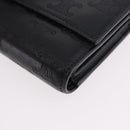 CELINE Triomphe 3-vouwportemonnee Leer Zwart Goud Auth 186148M-14
