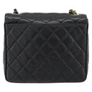 CHANEL Chain Matelasse Shoulder Bag Caviar Skin Black Gold CC Auth 186150V-2
