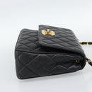 CHANEL Chain Matelasse Shoulder Bag Caviar Skin Black Gold CC Auth 186150V-4