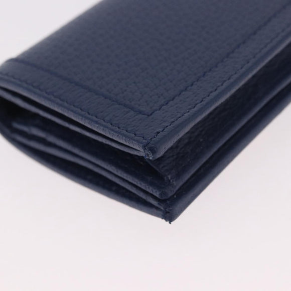 GUCCI Bamboo Wallet Leather Navy Gold 658244 Auth 186153M