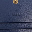 GUCCI Bamboo Wallet Leather Navy Gold 658244 Auth 186153M-18