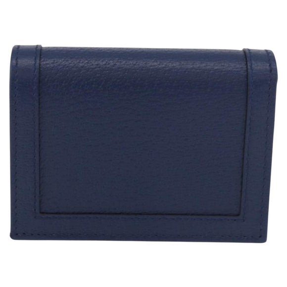 GUCCI Bamboo Wallet Leather Navy Gold 658244 Auth 186153M