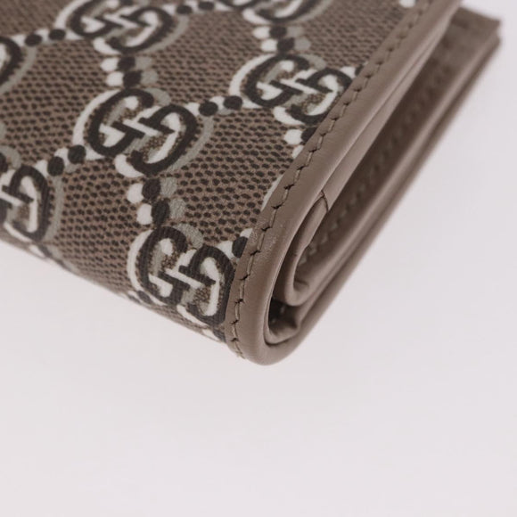 GUCCI GG Supreme Wallet PVC Beige Gold 795060 Auth 186154M