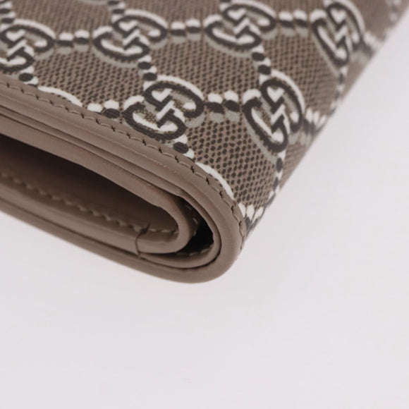 GUCCI GG Supreme Wallet PVC Beige Gold 795060 Auth 186154M