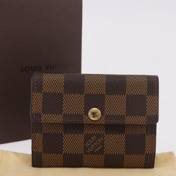 LOUIS VUITTON Damier Ebene Ludlow Coin Purse N62925 LV Auth 186155V
