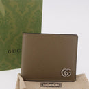 GUCCI GG Marmont Wallet Leather Beige Silver 428726 Auth 186156M-12