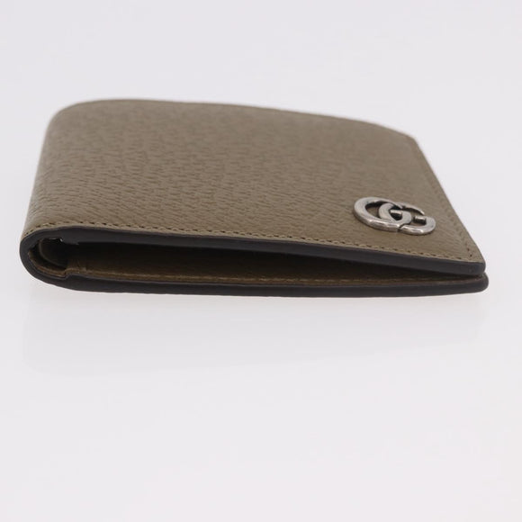 GUCCI GG Marmont Wallet Leather Beige Silver 428726 Auth 186156M