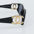 CHANEL COCO Mark Sunglasses plastic Black CC Auth 186158M-5