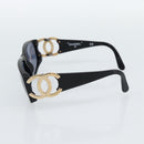 CHANEL COCO Mark Sunglasses plastic Black CC Auth 186158M-6